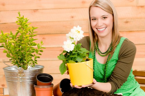 Emergency-ready gardener following safe outdoor work practices